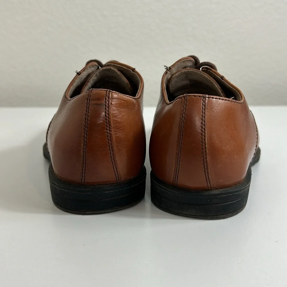 Florsheim Kids Reveal Cap Toe Ox, Jr. Toddler Cognac Leather Boys Size 10M